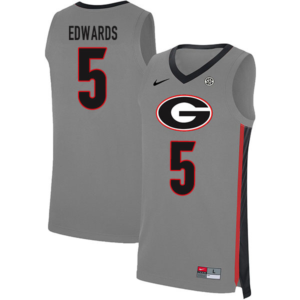 2020 Men #5 Anthony Edwards Georgia Bulldogs College Basketball Jerseys Sale-Gray - Click Image to Close